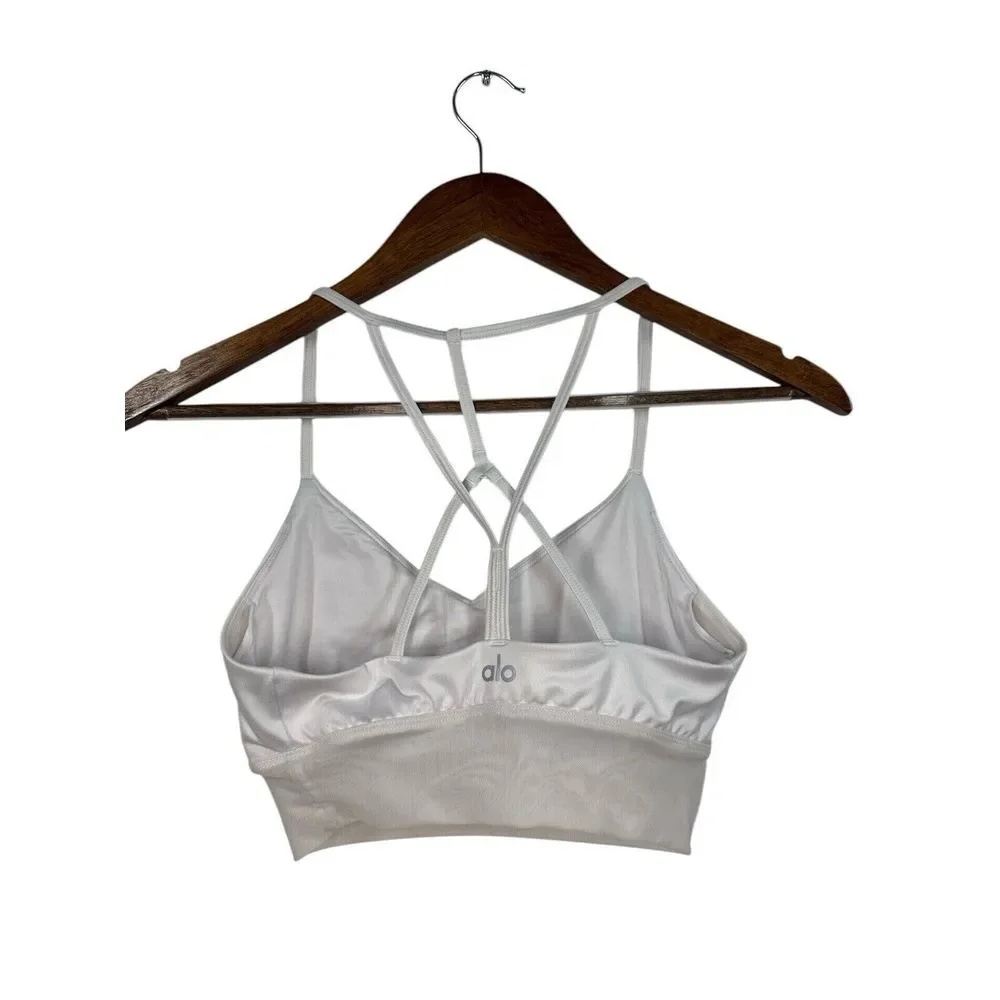 Alo Yoga Lavish Sports Bra‎ Women's Size XS Strappy Mesh Band